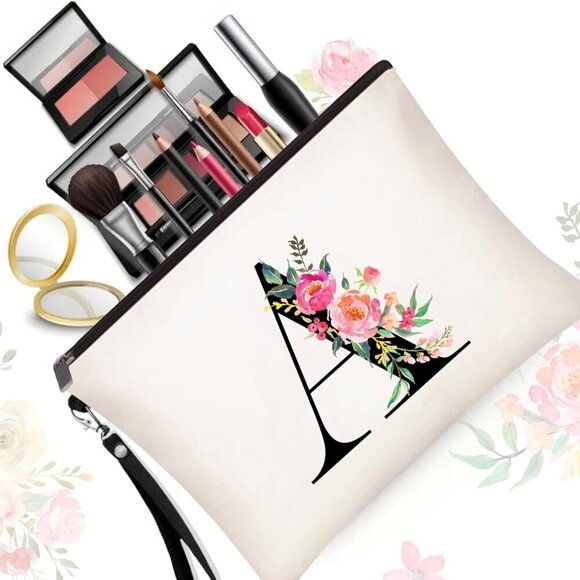 Brand New Personalized Floral Tote W14.9xH15.7in Canvas Gift for Women - Picture 6 of 7